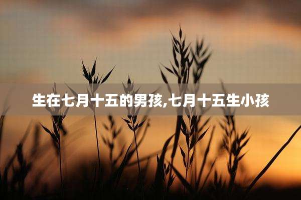 生在七月十五的男孩,七月十五生小孩