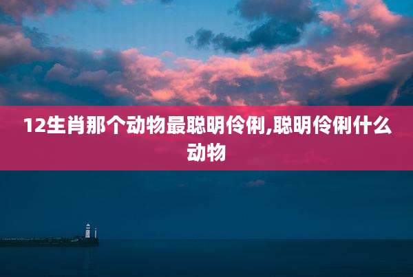12生肖那个动物最聪明伶俐,聪明伶俐什么动物