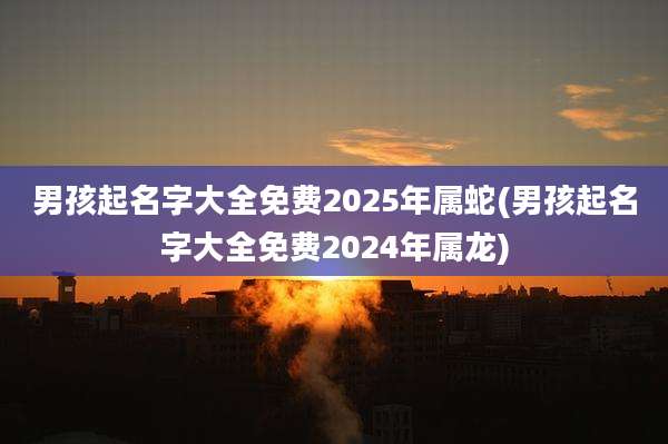 男孩起名字大全免费2025年属蛇(男孩起名字大全免费2024年属龙)