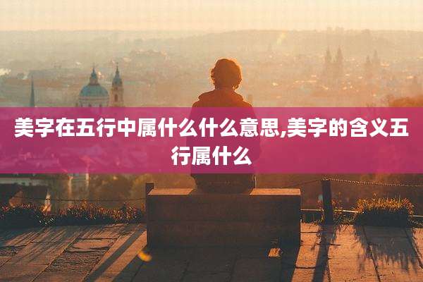 美字在五行中属什么什么意思,美字的含义五行属什么