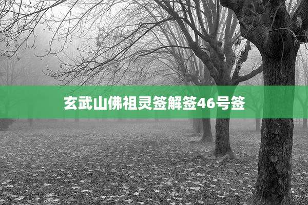 玄武山佛祖灵签解签46号签
