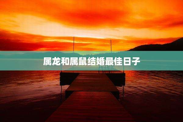 属龙和属鼠结婚最佳日子