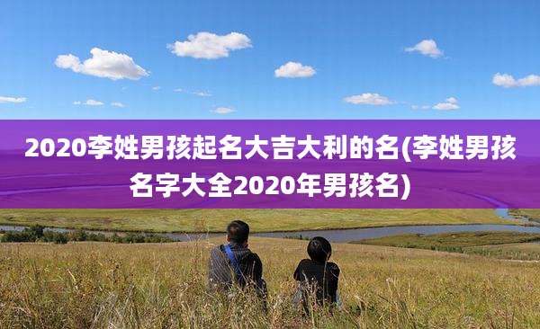 2020李姓男孩起名大吉大利的名(李姓男孩名字大全2020年男孩名)