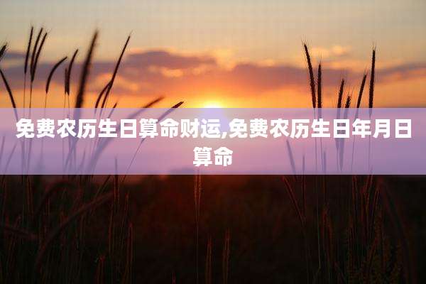 免费农历生日算命财运,免费农历生日年月日算命