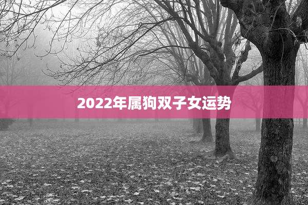 2022年属狗双子女运势