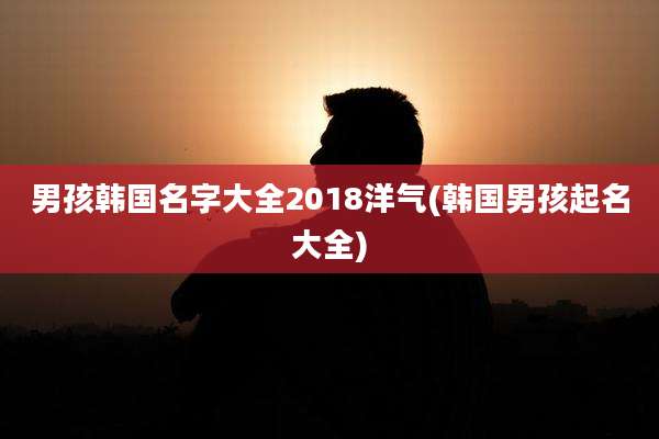 男孩韩国名字大全2018洋气(韩国男孩起名大全)
