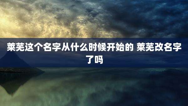 莱芜这个名字从什么时候开始的 莱芜改名字了吗