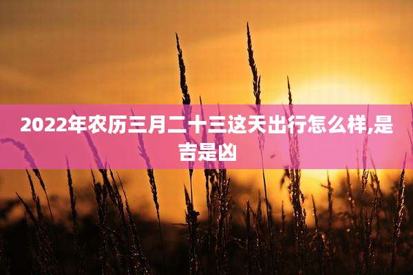 2022年农历三月二十三这天出行怎么样,是吉是凶
