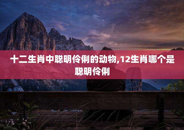 十二生肖中聪明伶俐的动物,12生肖哪个是聪明伶俐