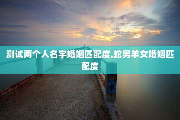 测试两个人名字婚姻匹配度,蛇男羊女婚姻匹配度