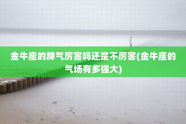 金牛座的脾气厉害吗还是不厉害(金牛座的气场有多强大)