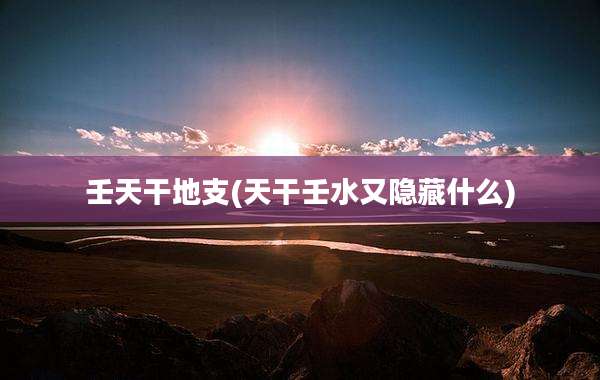 壬天干地支(天干壬水又隐藏什么)