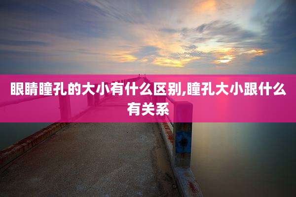 眼睛瞳孔的大小有什么区别,瞳孔大小跟什么有关系