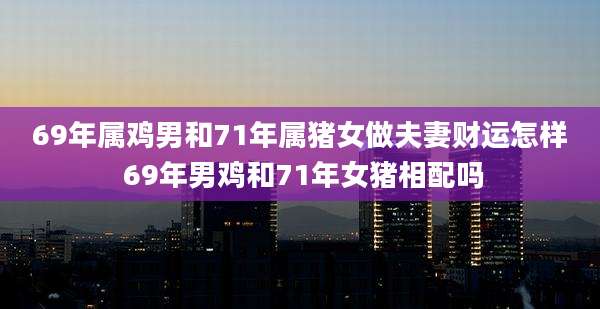 69年属鸡男和71年属猪女做夫妻财运怎样 69年男鸡和71年女猪相配吗