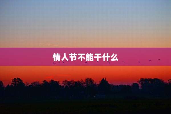 情人节不能干什么
