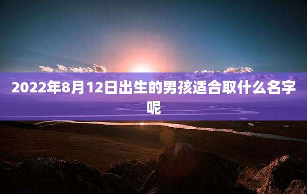 2022年8月12日出生的男孩适合取什么名字呢