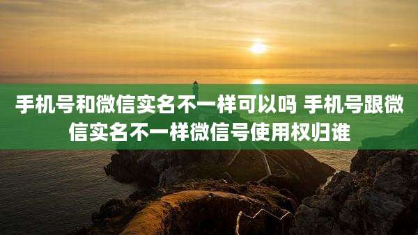 手机号和微信实名不一样可以吗 手机号跟微信实名不一样微信号使用权归谁