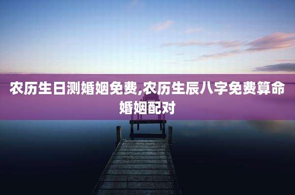 农历生日测婚姻免费,农历生辰八字免费算命婚姻配对