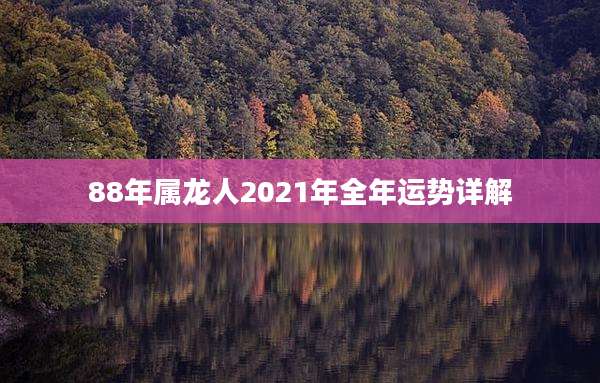 88年属龙人2021年全年运势详解