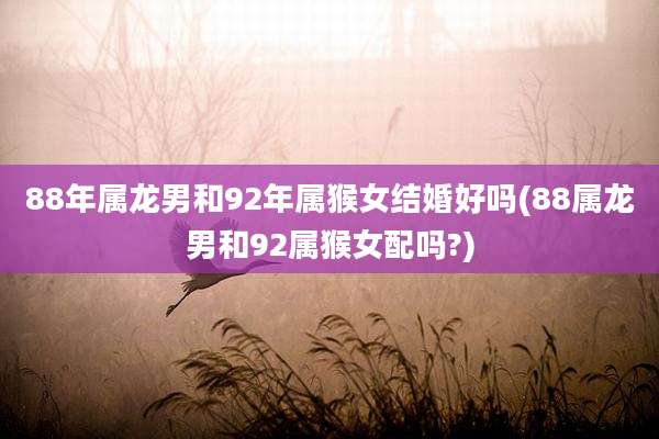 88年属龙男和92年属猴女结婚好吗(88属龙男和92属猴女配吗?)