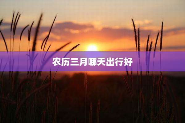 农历三月哪天出行好
