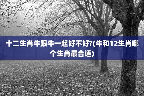 十二生肖牛跟牛一起好不好?(牛和12生肖哪个生肖最合适)