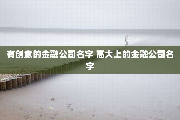 有创意的金融公司名字 高大上的金融公司名字