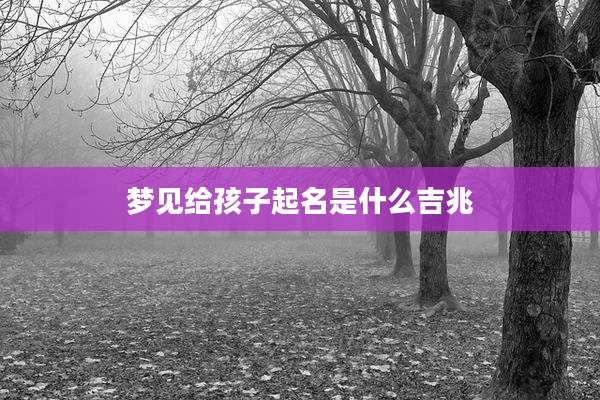 梦见给孩子起名是什么吉兆