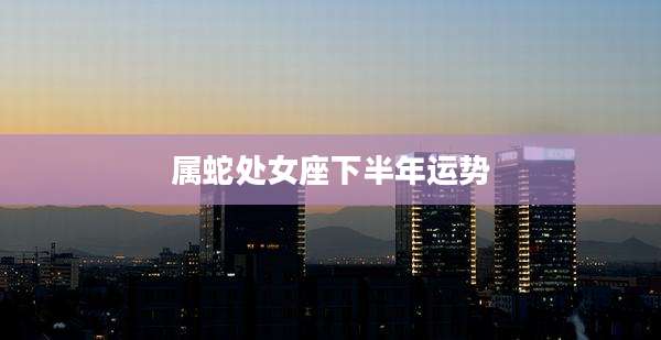 属蛇处女座下半年运势