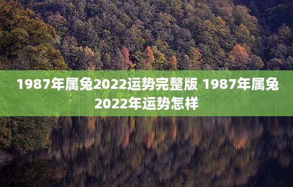 1987年属兔2022运势完整版 1987年属兔2022年运势怎样