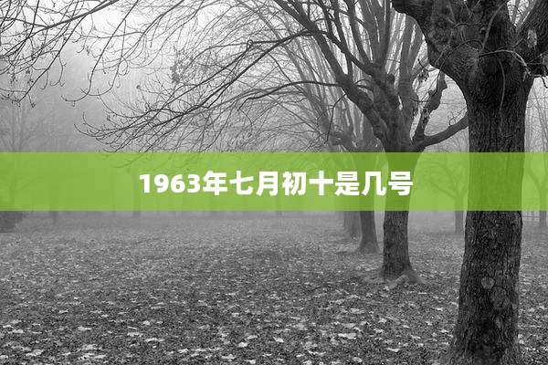 1963年七月初十是几号