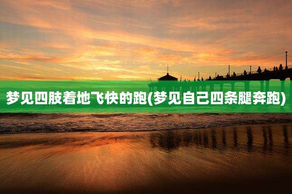 梦见四肢着地飞快的跑(梦见自己四条腿奔跑)