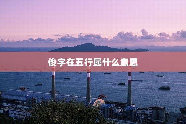 俊字在五行属什么意思