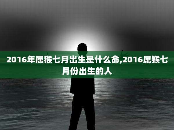 2016年属猴七月出生是什么命,2016属猴七月份出生的人