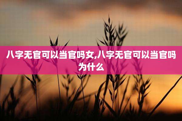八字无官可以当官吗女,八字无官可以当官吗为什么