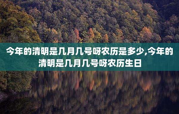 今年的清明是几月几号呀农历是多少,今年的清明是几月几号呀农历生日