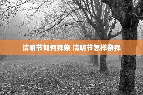 清明节如何拜祭 清明节怎样祭拜
