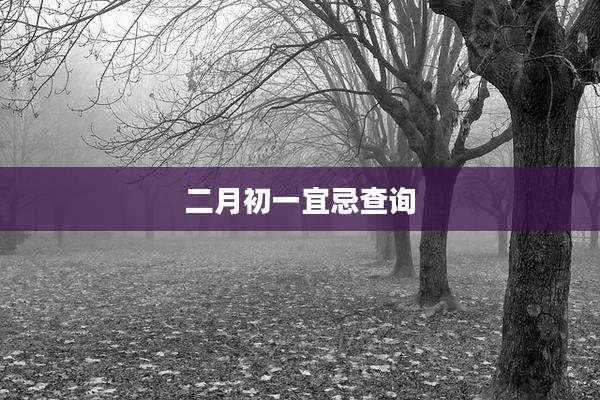 二月初一宜忌查询
