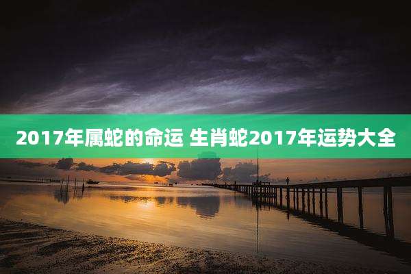 2017年属蛇的命运 生肖蛇2017年运势大全