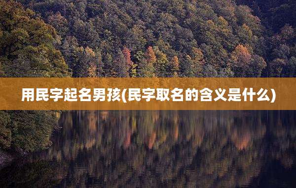 用民字起名男孩(民字取名的含义是什么)