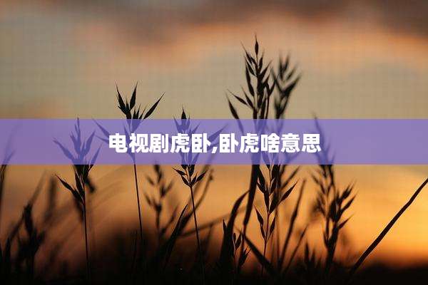 电视剧虎卧,卧虎啥意思