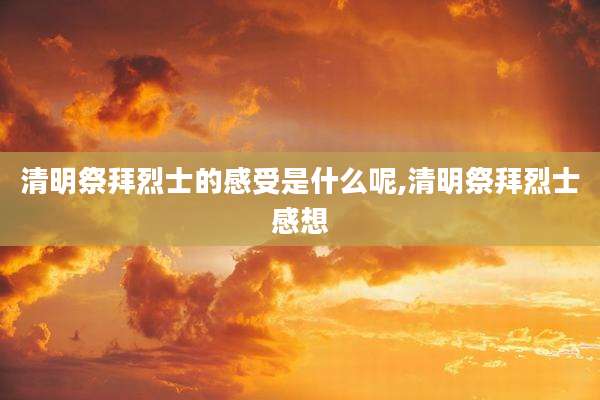 清明祭拜烈士的感受是什么呢,清明祭拜烈士感想