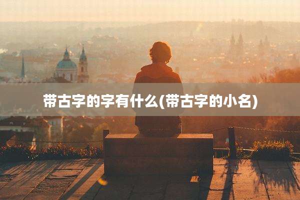 带古字的字有什么(带古字的小名)