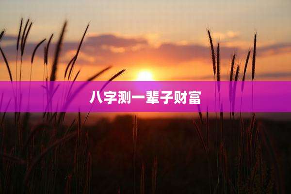 八字测一辈子财富