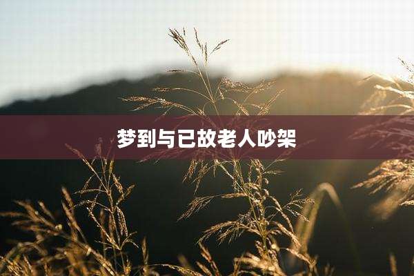 梦到与已故老人吵架