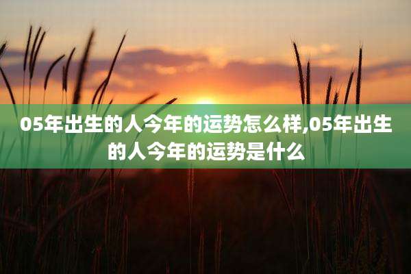 05年出生的人今年的运势怎么样,05年出生的人今年的运势是什么
