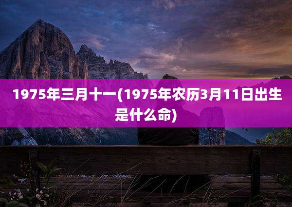 1975年三月十一(1975年农历3月11日出生是什么命)
