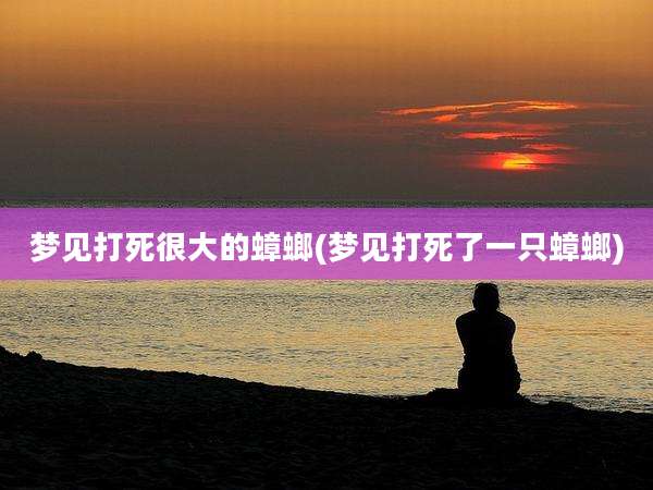 梦见打死很大的蟑螂(梦见打死了一只蟑螂)