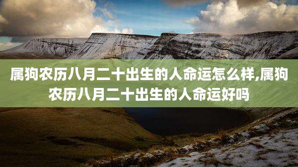 属狗农历八月二十出生的人命运怎么样,属狗农历八月二十出生的人命运好吗