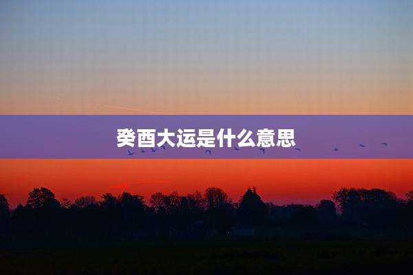 癸酉大运是什么意思